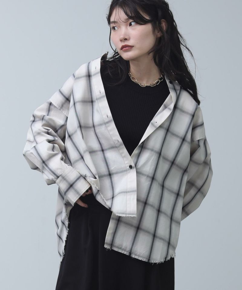 カットオフチェックシャツ